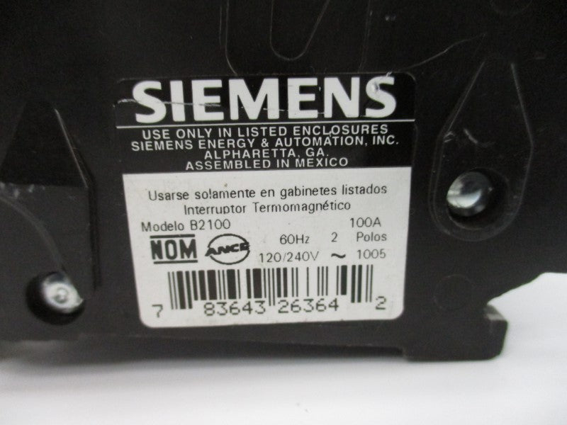 SIEMENS B2100 120/240V 100A NSNP