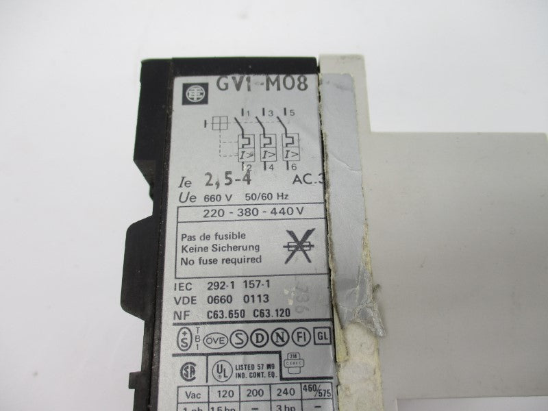 TELEMECANIQUE GV1-M08 440V 2.5-4A (GREY) NSNP