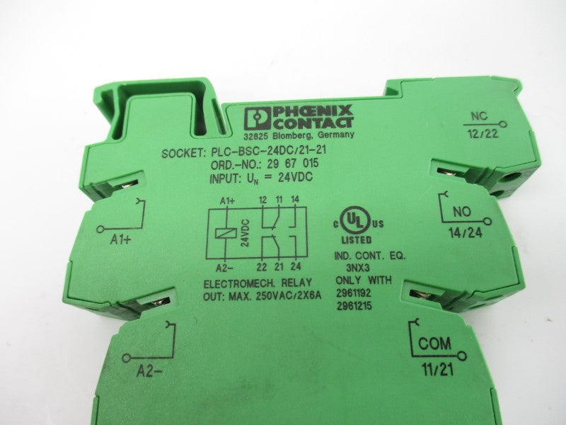 PHOENIX CONTACT PLC-BSC-24DC/21-21 2967015 24VDC 6A NSNP