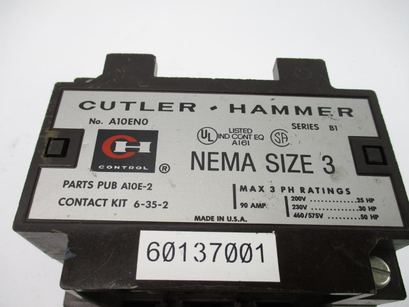 CUTLER HAMMER A10EN0 SER. B1 110/120V 90A (AS PICTURED) UNMP