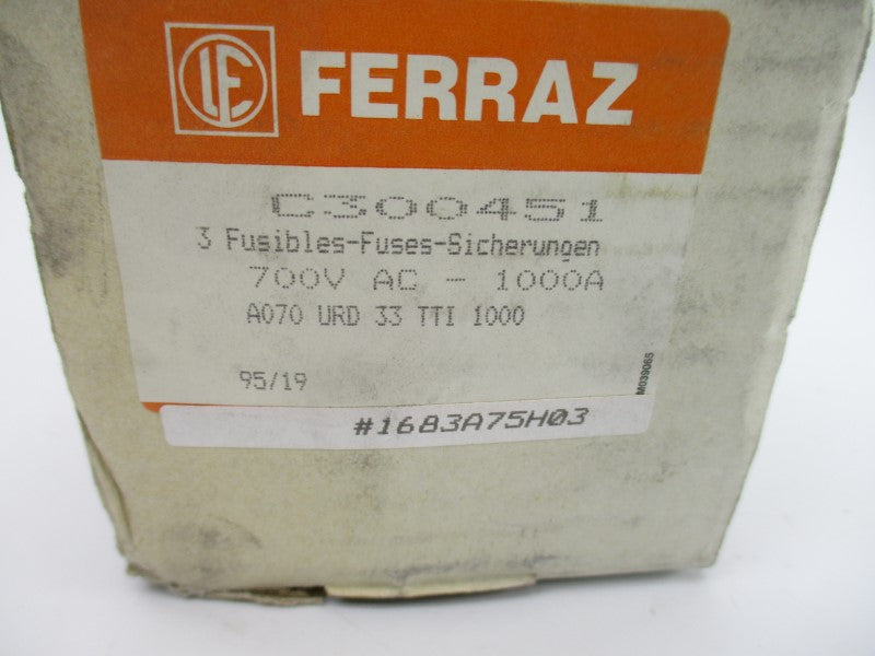 FERRAZ C300451 700VAC 1000A (PKG OF 3) NSMP