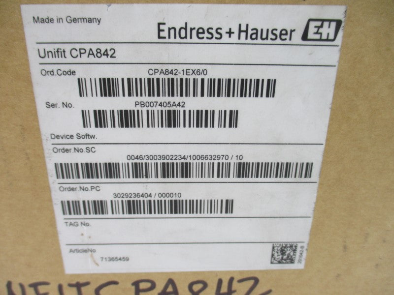 ENDRESS+HAUSER CPA842 CPA842-1EX6/0 NSMP