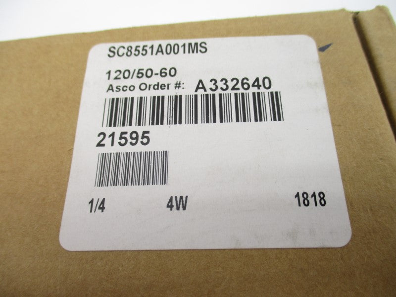 ASCO SC8551A001MS 120V 30-150PSI 1/4" NSMP