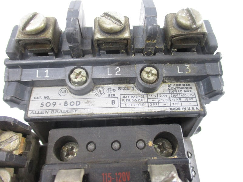 ALLEN BRADLEY 509-BOD SER. B 110/115-120V 27A (AS PICTURED2) UNMP