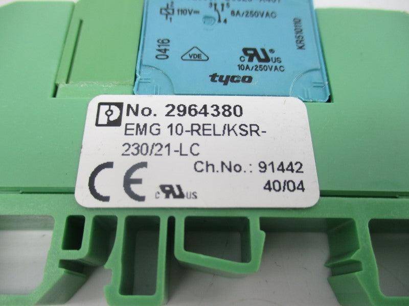 PHOENIX CONTACT EMG10-REL/KSR-230/21-LC 2964380 110V 10A NSNP