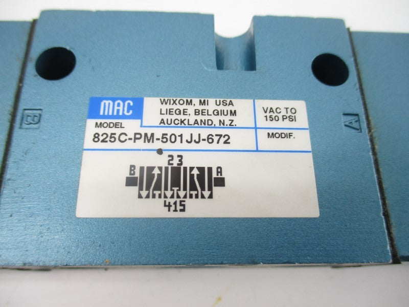 MAC 825C-PM-501JJ-672 24VDC 25-150PSI UNMP