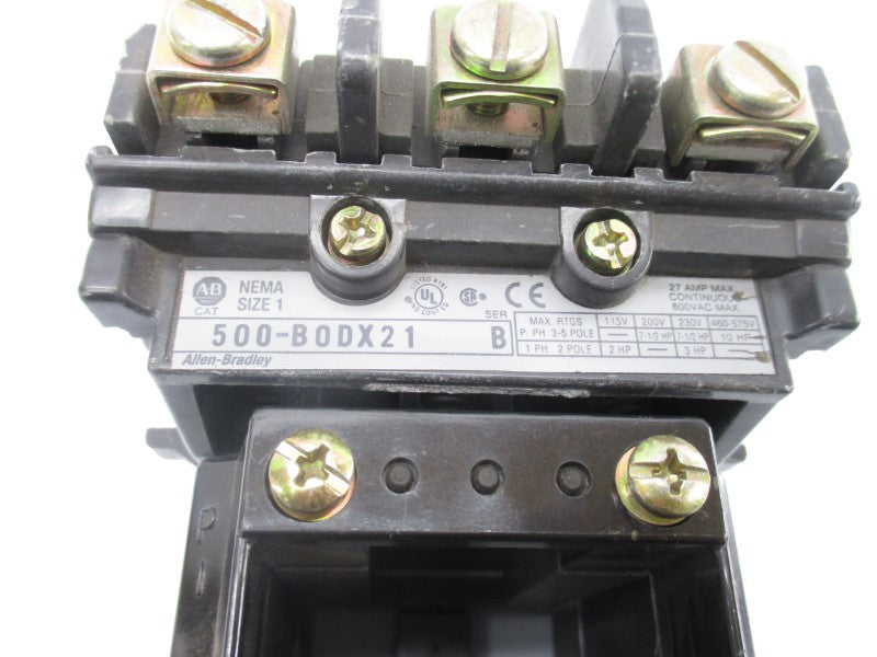 ALLEN BRADLEY 500-BODX21 SER. B 600VAC 27A (NO COIL) UNMP