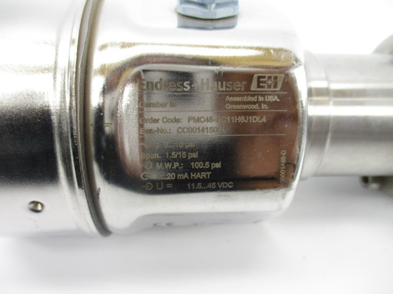 ENDRESS+HAUSER PMC45-RC11H6J1DL4 11.5-45VDC 0-15PSI NSNP