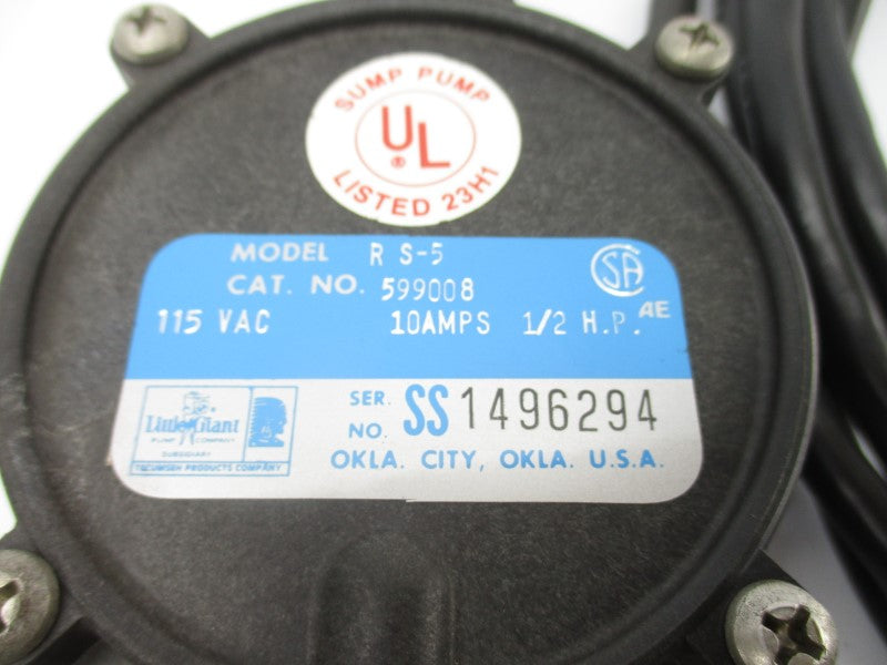 LITTLE GIANT 599008 RS-5 115VAC 10A UNMP