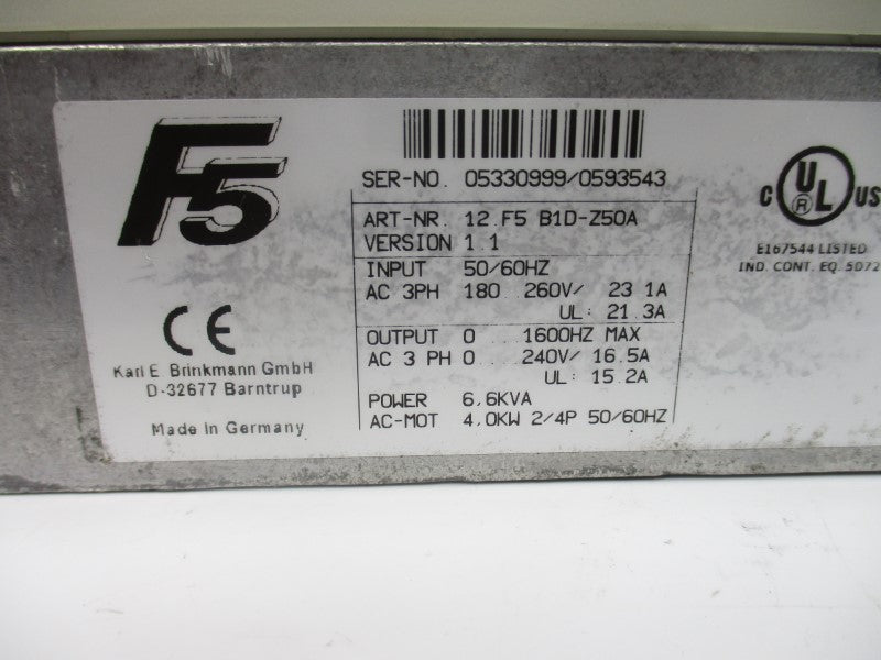 KEB 12.F5B1D-Z50A 180-260V 23.1A UNMP