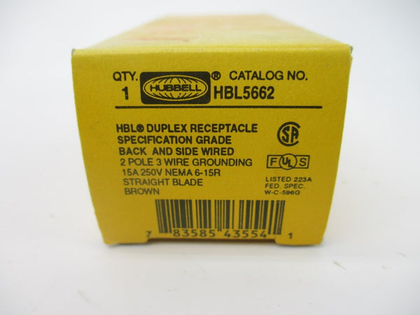 HUBBELL HBL5662 250V 15A NSMP