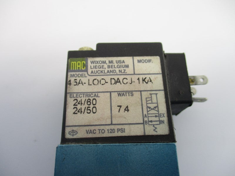 MAC 45A-L00-DACJ-1KA 24V 120PSI (AS PICTURED) UNMP