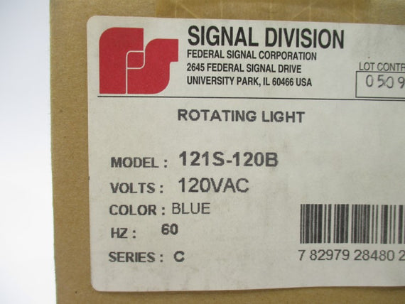 FEDERAL SIGNAL 121S-120B SER. C 120VAC NSMP