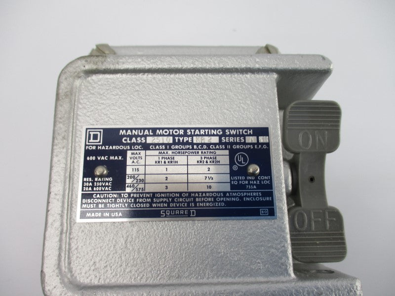 SQUARE D 2510KR2 SER. A 600VAC 20A NSNP