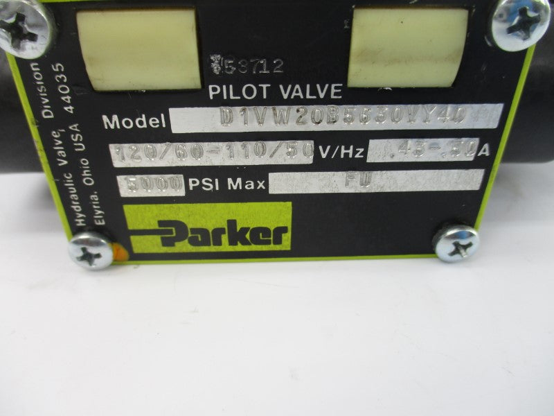 PARKER D1VW20B5630VY40 110/120V .43/.50A 5000PSI NSNP