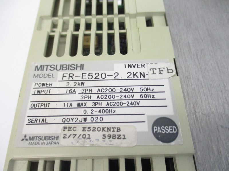 MITSUBISHI FR-E520-2.2KNTFB 200-240VAC 16A UNMP