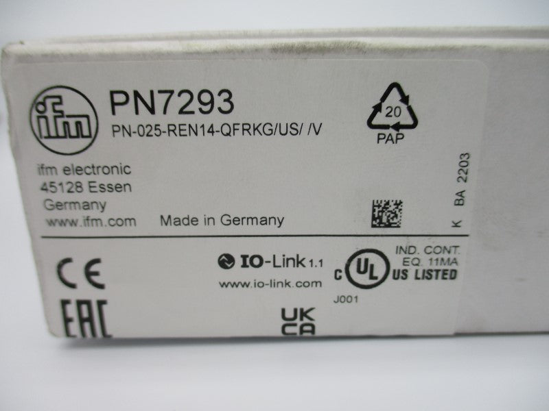IFM EFECTOR PN7293 PN-025-REN14-QFRKG/US//V 10-30VDC NSMP