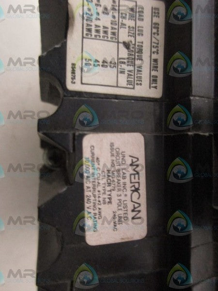 FPE NB3030 30AMP 3POLE CIRCUIT BREAKER UNMP