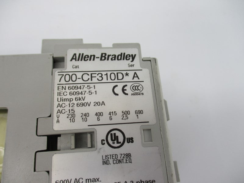 ALLEN BRADLEY 700-CF310DJ SER. A 24VDC 20A NSNP