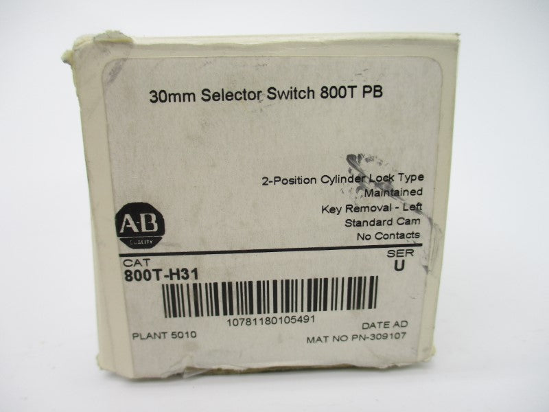 ALLEN BRADLEY 800T-H31 SER. U (NO KEY) (WH) NSMP