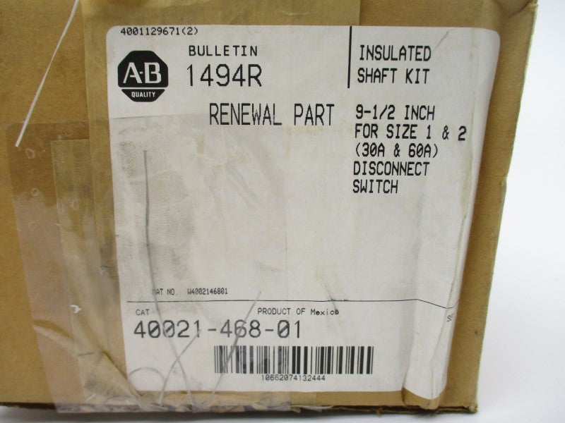 ALLEN BRADLEY 40021-468-01 30/60A 9-1/2" (BR/WH) NSMP