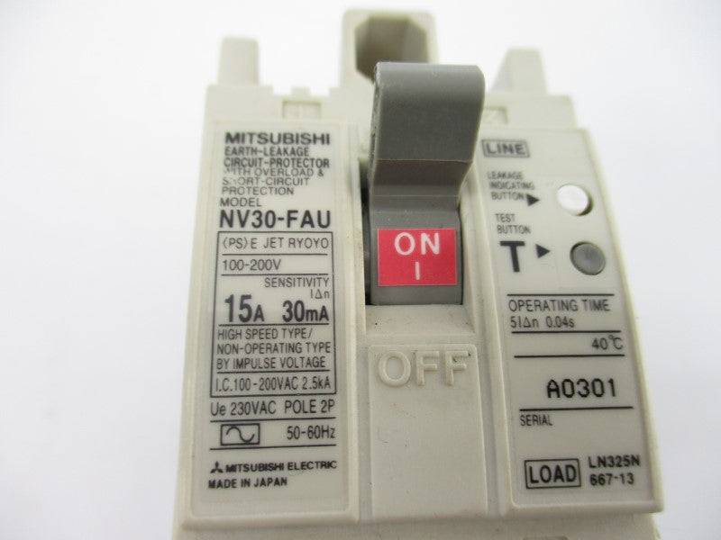 MITSUBISHI NV30-FAU2P15A30 240VAC 15A NSNP