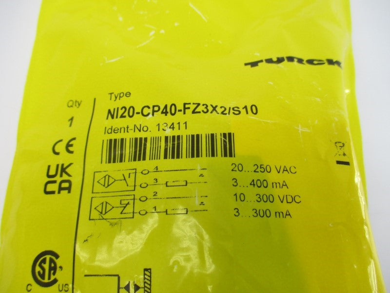 TURCK NI20-CP40-FZ3X2/S10 13411 20-250VAC NSMP