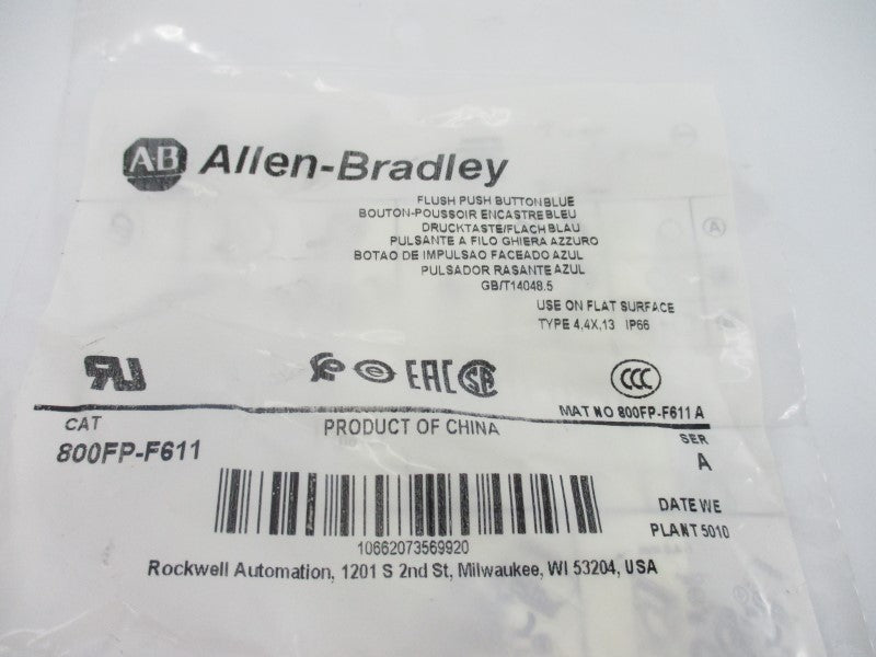 ALLEN BRADLEY 800FP-F611 SER. A NSMP