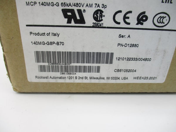 ALLEN BRADLEY 140MG-G8P-B70 SER. A 480VAC 7A NSMP