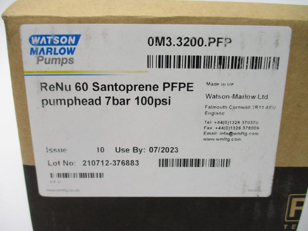 WATSON MARLOW PUMPS 0M3.3200.PFP 100PSI NSMP