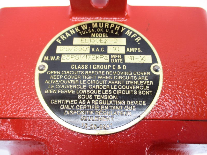 FRANK W MURPHY EL150EX-D 125/250VAC 10A 25PSI NSNP