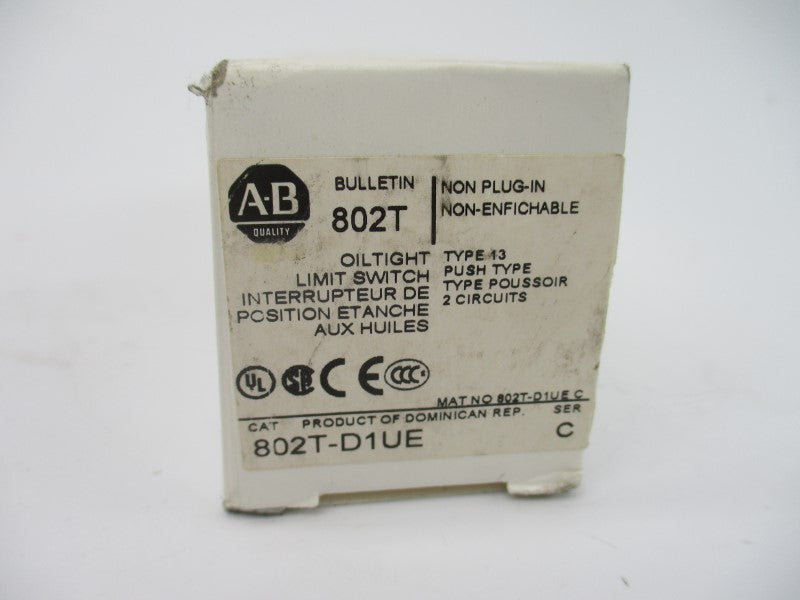 ALLEN BRADLEY 802T-D1UE SER. C 120-600VAC 60A (WH) NSMP