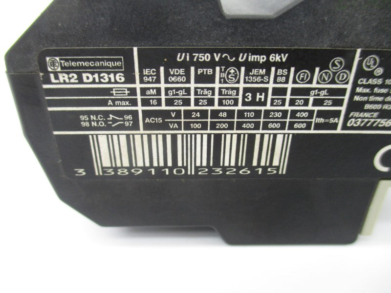 TELEMECANIQUE LR2D1316 600V 9-13A UNMP