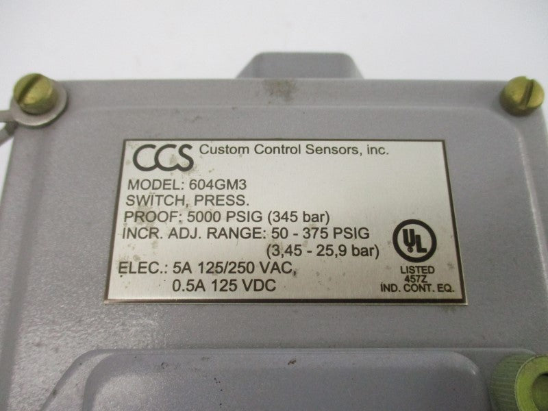 CCS 604GM3 125/250VAC 5A 5000PSI NSNP