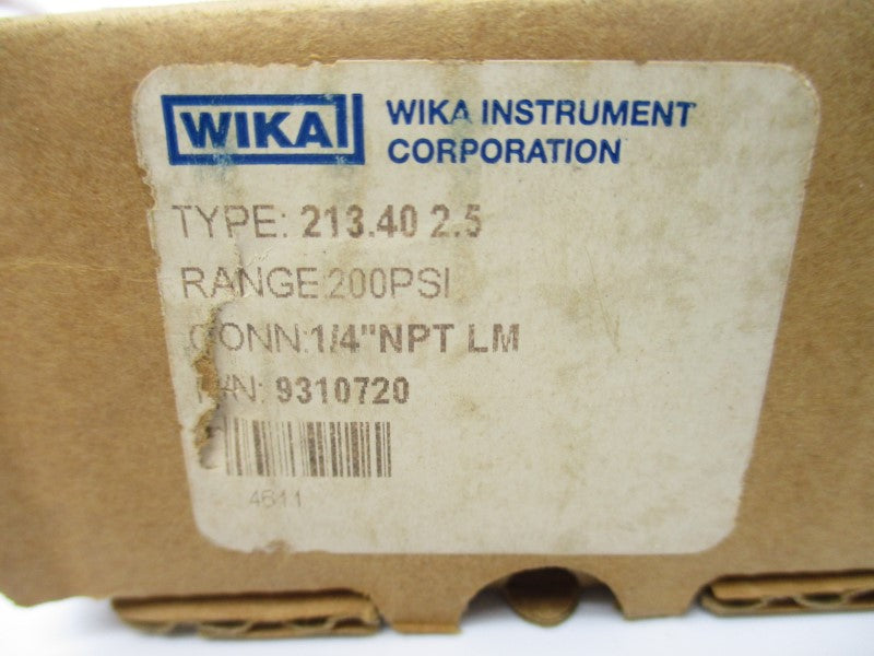 WIKA 9310720 200PSI 2.5" NSMP
