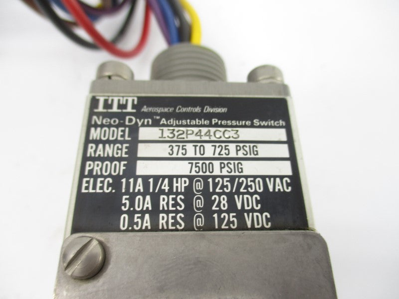 ITT 132P44CC3 125/250VAC 11A 375-725PSI NSNP