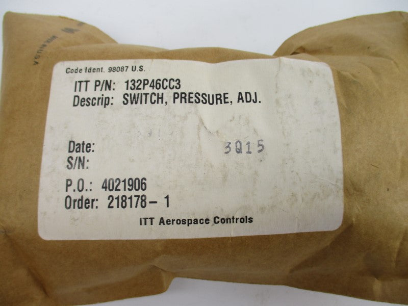 ITT 132P46CC3 125/250VAC 11A 700-1500PSI NSMP