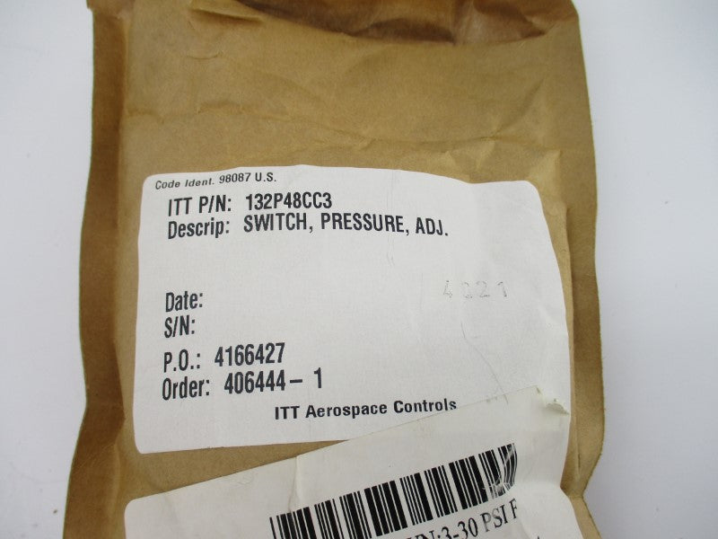 ITT 132P48CC3 125/250VAC 11A 3-30PSI NSMP