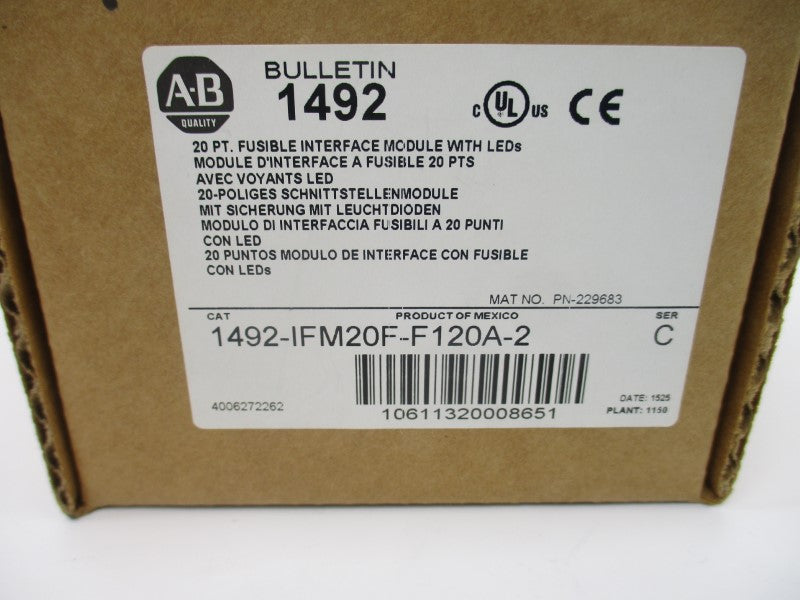 ALLEN BRADLEY 1492-IFM20F-F120A-2 SER. C 85-132VAC/DC (BR/WH) NSMP