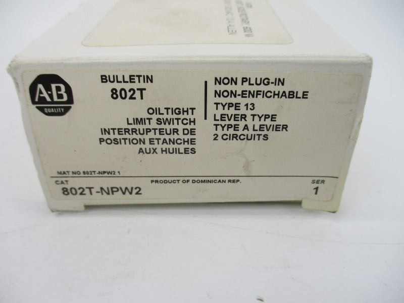 ALLEN BRADLEY 802T-NPW2 SER. 1 72-120VAC 60A (WH) NSMP