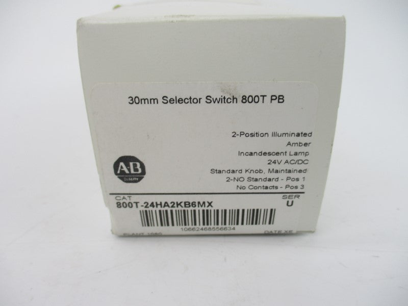 ALLEN BRADLEY 800T-24HA2KB6MX SER. U 24VAC/DC (WH) NSMP
