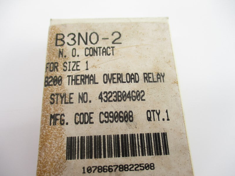 CUTLER HAMMER B3NO-2 4323B04G02 NSMP
