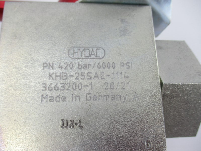 HYDAC KHB-25SAE-1114 3663200-1 6000PSI NSNP