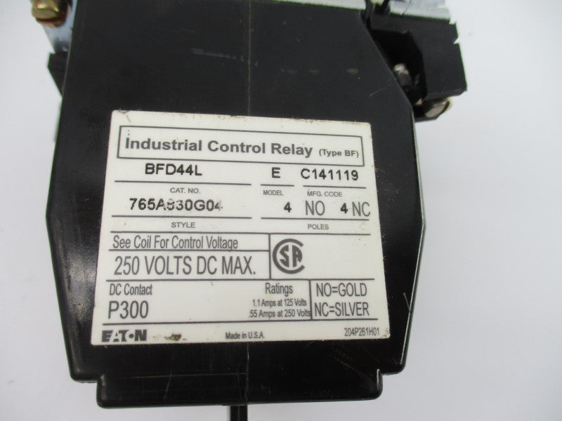 EATON BFD44L 765A830G04 24VDC .55A NSNP
