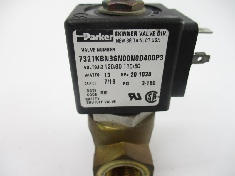 PARKER 7321KBN3SN00N0D400P3 110/120V 3-150PSI 7/16" NSNP