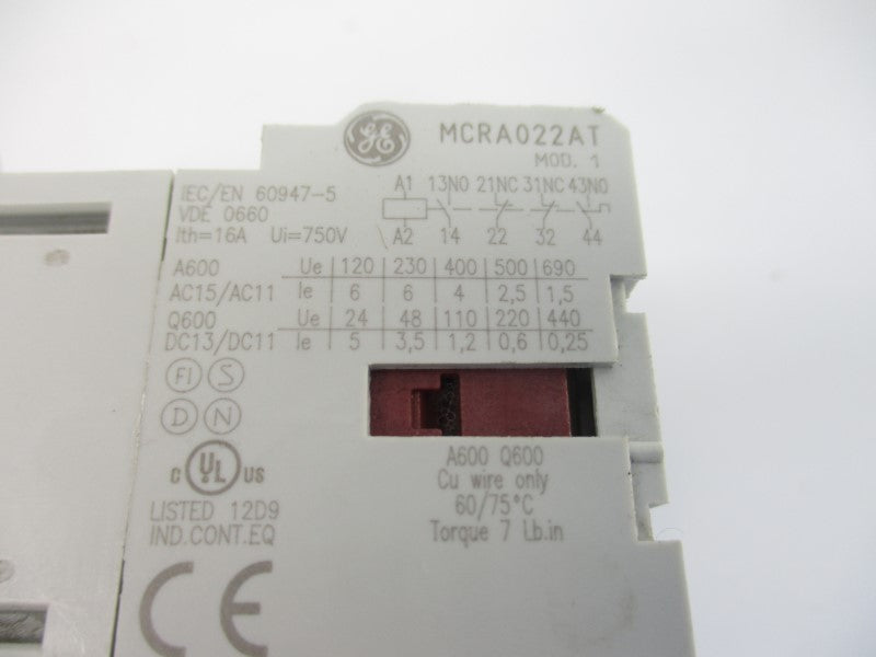 GENERAL ELECTRIC MCRA022AT 110/120V 16A NSNP