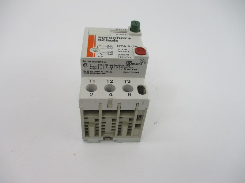 SPRECHER+SCHUH KTA3-25-6.3 600V 4.0-6.3A NSNP