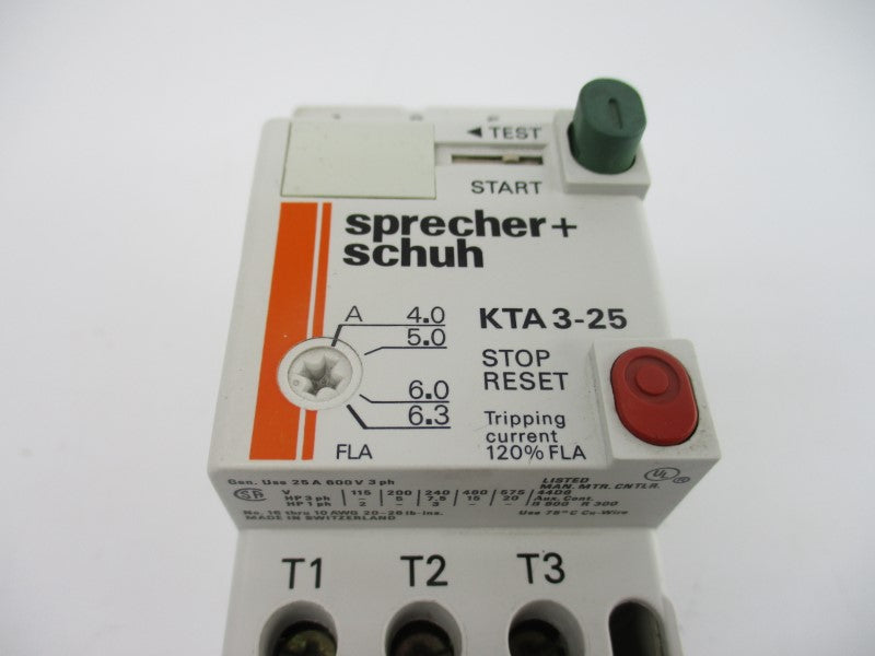 SPRECHER+SCHUH KTA3-25-6.3 600V 4.0-6.3A NSNP