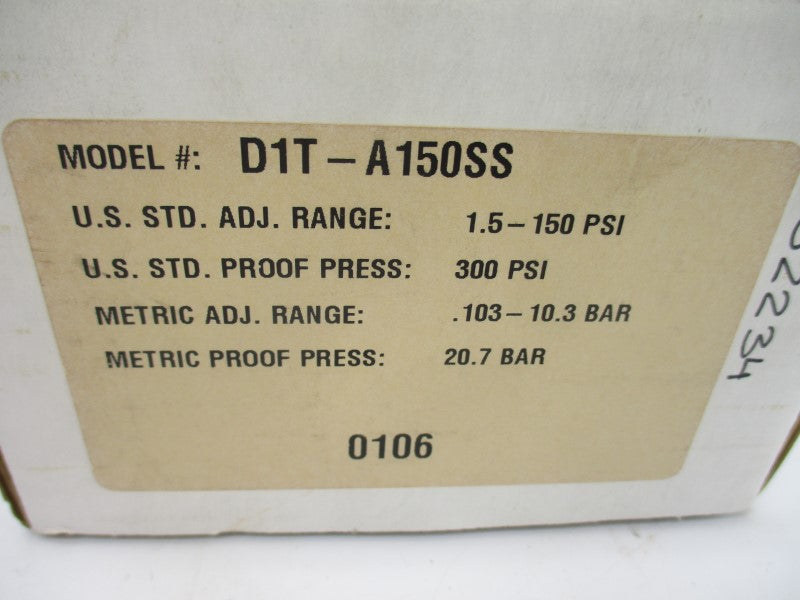 BARKSDALE D1T-A150SS 480VAC 3A 1.5-150PSI NSMP