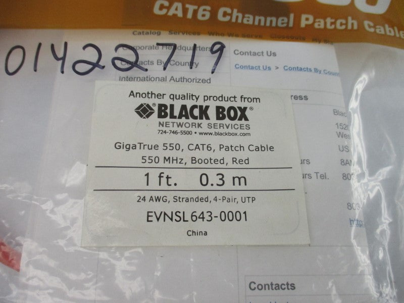 BLACK BOX EVNSL643-0001 1FT NSMP